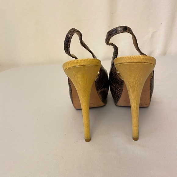 SAKS FIFTH AVENUE Platform Snakeskin Print Heels - Picture 9 of 11